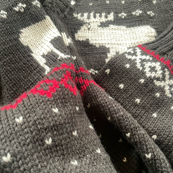 VTG Polo Ralph Lauren Wool Moose Intarsia Nordic Sweater XL Brown Charcoal Knit - Picture 8 of 9